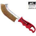 Short Red Plastic Handle Wire Brush